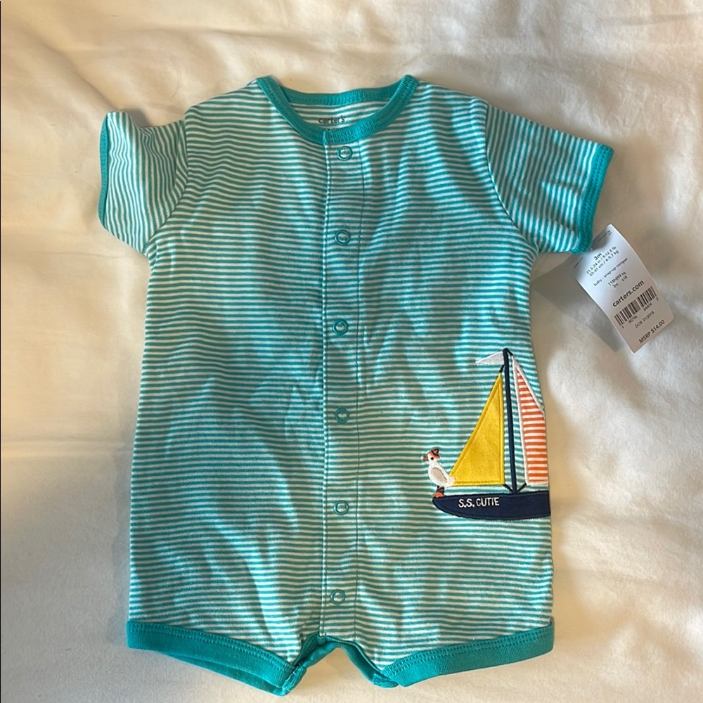 Striped Kids One Piece - Blue